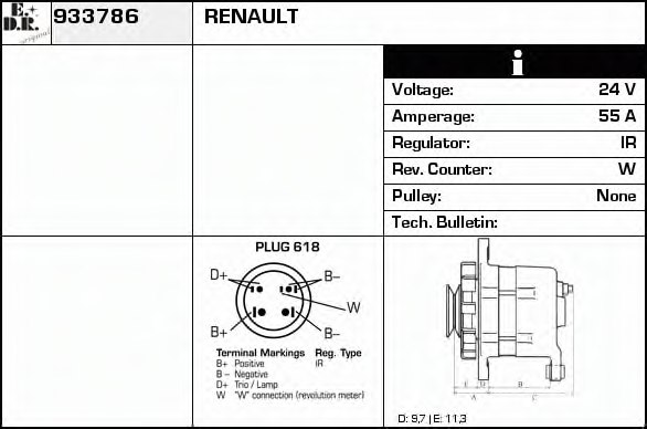 EDR 933786 Alternator